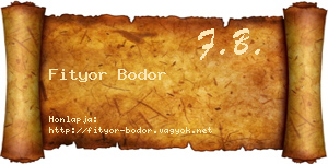 Fityor Bodor névjegykártya